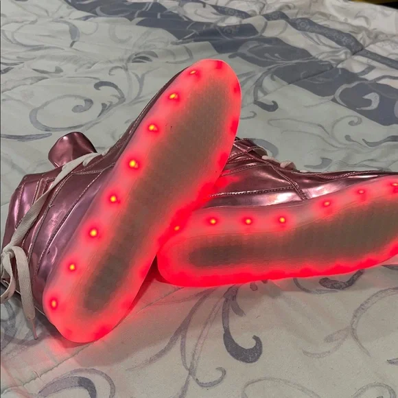 Pink High-Top Women's Sneakers - Picture 3 of 10